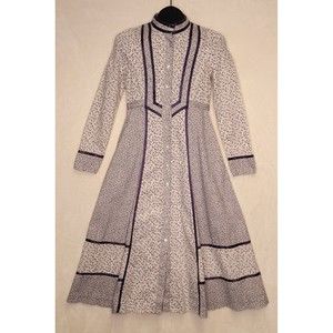 Gunne Sax By Jessica Dress Size 9 Vintage 70s Prairie Boho Modest Cottagecore